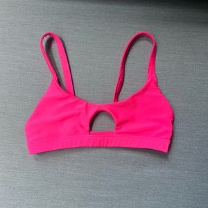Mikoh hot pink bikini top swimsuit cutout size small (S)